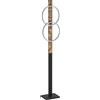Eglo LED Boyal - Lampada a piantana rustica, lampada angolare con 2 punti luce, legno effetto fiammato e metallo nero, lampada per il soggiorno, tonalità bianco caldo, 150 cm
