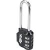 Ferrestock FSKCAN329BK Lucchetto a combinazione numerica con 3 cifre per bagagli, armadietti da palestra, arco lungo 55 mm, realizzato in zinco e arco in acciaio, nero