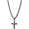 CRBNCNCPT® Catena con ciondolo a croce in fibra di carbonio | Catena nera in acciaio inossidabile | Collana da uomo nobile | Crocifisso in carbonio | Gioielli da uomo | Cross Carbon (Forged Carbon)