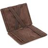 CONTACTS Magic Wallet Boy Slim, portafoglio da uomo con patta in vera pelle, porta carte d'identità con blocco RFID, tasca frontale (marrone scuro-9 porta carte)