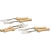KitchenCraft Set di 6 Forchette per Pannocchie in Acciaio Inossidabile con Impugnatura in Legno, 9,5 cm