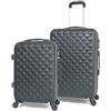 CELIMS - Set Valigie Nero| Valigia da Viaggio| Valigie Bagaglio a Mano + Valigia Media | Trolley Bagaglio a Mano 55x40x20 cm + Trolley Medio | Valigia 20 kg