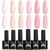 TOMICCA 6 colori smalto per unghie semipermanente rosa nudo bianco Set Shellac Smalto per unghie Gel Soak Off UV/LED regalo Non tossico e di lunga durata per Starter Nail Art Salon DIY Home, 8ml