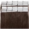 Rich Choices 30cm Extension Capelli Veri Biadesivo 40 fasce 100g/set Remy Human Hair Tape in Lisci Umani Riutilizzabile Seamless,#4 Marrone Cioccolato