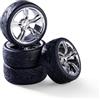 Carson 500900176 1:10 Set di ruote (4) design 10 raggi cromo - accessori per modellismo, pezzi di ricambio, tuning, pneumatici, set di pneumatici