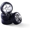 Carson 500900195 1:10 Set di ruote (4) Y-Design4 cromo - accessori per modellismo, pezzi di ricambio, tuning, pneumatici, set di pneumatici