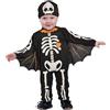 Ciao- Scheletrino Pipistrello Baby Bat Skeleton Costume Travestimento Tutina Bambino (Taglia 3-4 Anni) con cuffietta