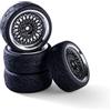 Carson 500900188 1:10 Set di ruote (4) design classico nero cromo - accessori per modellismo, pezzi di ricambio, tuning, pneumatici, set di pneumatici