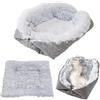 Generic Materasso per animali domestici in peluche quadrato rotondo 2 in 1, lettino per gatti, lettino per cani, Portatile,pieghevole, lavabile, comodo e caldo