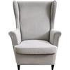 CHNSHOME Copripoltrona con orecchie elasticizzato 1 posto copripoltrona 2 pezzi elasticizzato Fodere per poltrone a orecchioni Copripoltrona Grigio chiaro