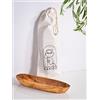 DARIDO Piatto ovale in legno d'ulivo naturale - Fatto a mano 30x10 cm - Vassoio decorativo in legno - Ciotole cucina in legno d'ulivo - Piatto porta frutta porta pane in legno e pasticceria