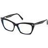 Tom Ford Ft5708-b Occhiali, Nero luccicante, 54 Unisex-Adulto