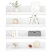 LOFTPLUS Mensola di Muro Senza Foratura Set da 4 - Bianco Acrilico Mensole Adesive Per Libri e Foto, Mensole da Parete Per Cucina, Bagno, Ufficio, Soggiorno (32 x 10 x 8 cm)