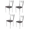 t m c s Tommychairs - Set 4 sedie modello Elegance per cucina bar e sala da pranzo, struttura in acciaio cromato e seduta in legno colore wengè