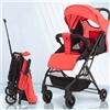 BAKAJI Passeggino Pro Ultra Leggero Rosso Chiusura Facilitata Salvaspazio Portata 15 kg