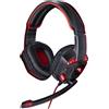 BAKAJI Cuffie Gaming Over-Ear con Illuminazione Led Rossa e Microfono Cavo da 1,5 Metri