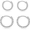 CRASLYMO Orecchini a cerchio in argento 925, oro rosa, argento, nero, oro, set di piccoli orecchini a cerchio helix, per donne e ragazze (8 mm/10 mm/12 mm), 8mm/10mm, Metallo Lega di acciaio, Nessuna pietra
