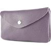 modamoda de P11 Portafoglio Donna Pelle Portafoglio Portafoglio Medio Handmade in Italy, Viola pastello, m, piccolo portamonete leggero