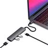 SATECHI Adattatore Multiporta Slim Type-C Con Passaggio USB-C, HDMI 4K, USB 3.0 - Per Macbook Pro/Air M2/M1, iPad Pro/Air M2/M1, Mac Mini M2, iMac M1 (Grigio Siderale)