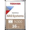 Toshiba Dysk serwerowy N300 16 TB 3.5'' SATA III (6 Gb/s) (HDWG31GUZSVA)