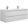 Badplaats B.V. Angela - Set di mobili da bagno, 140 cm, colore: Bianco lucido