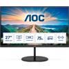 Aoc Monitor LED 27 4K UHD Risoluzione 3480 x 2160 pixel Luminosità 350 cd/m² Risposta 4 ms HDMI DisplayPorts - U27V4EA V4