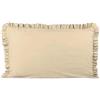 Russo Tessuti Coppia Federe Guanciale Rouches Volant Ruffle Cotone Arredo Letto Bed Dressing-Nocciola