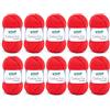120 Filato per maglia/uncinetto Gründl Cotton Fun (lana per maglieria, set per uncinetto, morbido filato 100% cotone, certificato OEKO-TEX, 50 g/115 m, ferri: 3-4, 10 gomitoli da 50 g), Rosso Segnale