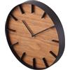 YAMAZAKI 4108 RIN Wall Clock, black, Steel/PlyWood, 26.5 x 4.2 x 26.5 cm