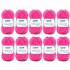 Gründl Filato per maglia/uncinetto Gründl Cotton Fun (lana per maglieria, set per uncinetto, morbido filato 100% cotone, certificato OEKO-TEX, 50 g/115 m, ferri: 3-4, 10 gomitoli da 50 g), Fucsia