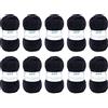 Gründl King Cotton (Filato per Maglieria e Uncinetto Morbido e voluminoso Composto da 55% poliacrilico & 45% Cotone, 50 g / 78 m, Dimensioni dell'ago: 6-7, 10 x 50 g), Nero