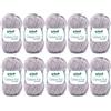 120 Filato per maglia/uncinetto Gründl Cotton Fun (lana per maglieria, set per uncinetto, morbido filato 100% cotone, certificato OEKO-TEX, 50 g/115 m, ferri: 3-4, 10 gomitoli da 50 g), Grigio Chiaro