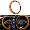 CGEAMDY Coprivolante Auto Universale Diametro 37-38 cm, Coprivolante Elastica del Volante, Microfibra Traspirante in Seta Ghiaccio, Calda in Inverno e Fresca in Rstate, Antiscivolo (Arancione)