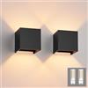 Klighten 2 Pezzi Lampade da Parete per Interni/Esterno Bianco Caldo 3000K Applique da Parete Con G9 Lampadina Sostituibile, per Portico, Bagno, Corridoio,Balcone (Nero)