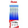 Pentel BL437 Energel Slim roller gel ultrascorrevole a scatto 0,7 mm blu, 6 pezzi