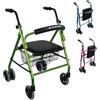 Mobiclinic®, Deambulatore per anziani, Prado, Rollator, Alluminio, Marchio europeo, Pieghevole, Freni a pressione, Con sedile, Girello 4 ruote, Colore verde
