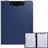 FRETONBA Portablocco A4-Raccoglitore in Plastica Foldover Clip Boards con Coperchio, Portadocumenti Leggeri per Scuola/Industria/Ufficio (Blu)