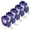 Wonfoucs 5x Nastro per Etichette Compatibile con Nastro Dymo Letratag 12mm x 4m | Wonfoucs 16951 S0721530 Nero su Trasparente Etichette Compatibile con Dymo Letratag LT-100T LT-100H LT-110T QX50 XM XR 2000