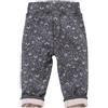 People Wear Organic Pantalone morbido in cotone bio Foglie - col. grigio ardesia/ rosa