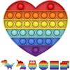Bdwing Silicone Push e Pop Bubble Sensory Fiddling Toy, Ansia di soccorso Finger Toy Autismo Bisogno Speciali Unpacking Stress Relief per Bambini e Adulti(Multicolore-heart)