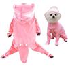 SMALLLEE_LUCKY_STORE Grazioso impermeabile per cani di piccola taglia con cappuccio e stivali staccabile coda cucciolo piumino giacca antipioggia piena Boby 4 gambe tuta impermeabile leggero vestito,