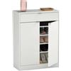 Muebles Pitarch | Ingresso Scarpiera Mobile ausiliario d'ingresso con cassetto e 4 ripiani regolabili, Bianco lucido, 20 paia di scarpe, 101x75x36cm, modello Berlin