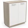 Demeyere 2PO Leo, Legno Ingegnerizzato, Bianco e Rovere Kronberg, 781 x 363 x 841 mm