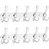 LYLIN Appendiabiti da Parete, Ganci Appendiabiti Attaccapanni da Muro in Acciaio Inox, Cappotto Asciugamano Gancio per Giacche, Cappotti, Cappelli, Sciarpe (Argento, 15 Ganci,2Pcs)