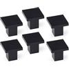 REI REUNION INDUSTRIAL SOCIEDAD LIMITADA Confezione da 6 pomelli quadrati per cassetti e armadietti, ideali per tutti i tipi di mobili di camera da letto, soggiorno e cucina, realizzati in ABS - colore nero - REI