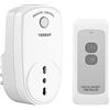 TESSAN Presa Telecomandata con Telecomando, Presa di Corrente Radiocomandata con portata di 25 metri, PreProgrammato Wireless Interruttore Spine Italiana 10A Adatto Interno