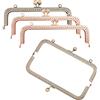 PH PandaHall 4pz Clic Clac Portamonete Uncinetto Telaio in Metallo per Borsa, 20cm Chiusura per Borsa Clic Clac Retrò Rettangolo per Borse Portamonete Fai da Te, Bronzo Antico/Oro Chiaro