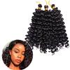 SEGO 20cm 3 Bundles Extension Matassa Capelli Corti Ricci [Nero] Tessitura Water Wave Ondulata Curly Braiding Hair Treccine a Crochet Mossi Sintetici 90g