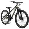 BIKESTAR MTB Mountain Bike 24 Alluminio per Bambini 10-13 Anni | Bicicletta Telaio 12.5 Pollici 21 velocità Shimano, Hardtail, Freni a Disco, sospensioni | Nero