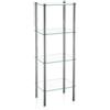 kela 18051 Scaffale, 4 Ripiani, Metallo/Vetro di sicurezza, 40x 30x 106 cm, Lars, Cromato